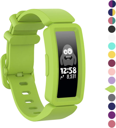 Watbro Kids Bands Compatible with Fitbit Ace 2, Colorful Soft Silicone Replacement Strap for Boys Girls 6+