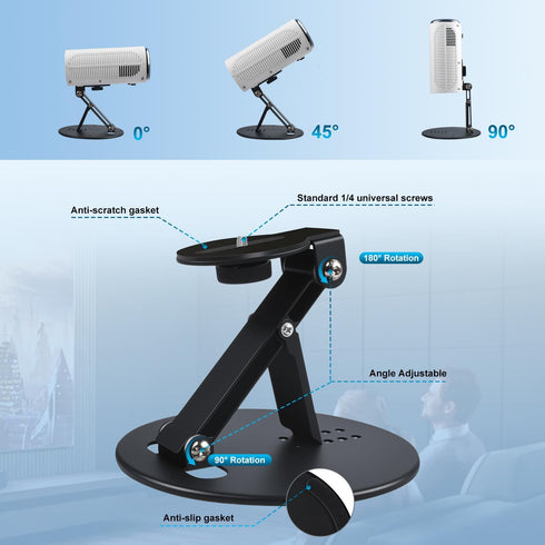 ZDSSY Setup, 3-in-1 1/4-Inch Mini Projector Stand Table, Desk, Ultra-Stable with Easy Compact Portable, Projector Mount