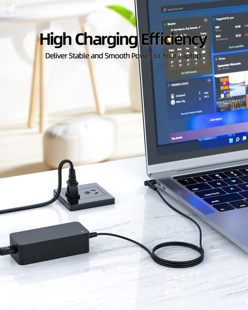 Charger Replacement for HP Elitebook, Probook Laptop, 65W, Round Power Connector