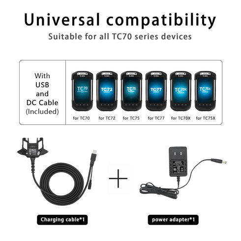 Esyeris USB Charger Cable with Adapter for Zebra Symbol TC70 TC75 CBL-TC7X-USB1-01