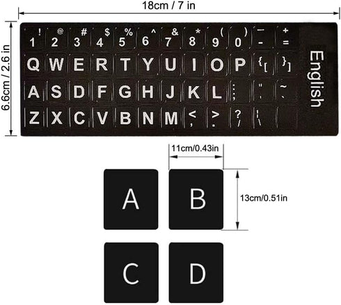 ANRACHEL Desktop(3PCS,English) Replacement English Keyboard Letter Stickers, Universal English Keyboard Stickers