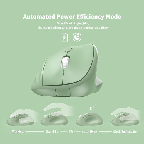 Ergonomic Wireless Mouse with USB Receiver - for PC Computer, Laptop and Desktop, Ergo Vertical Mouse with Silent