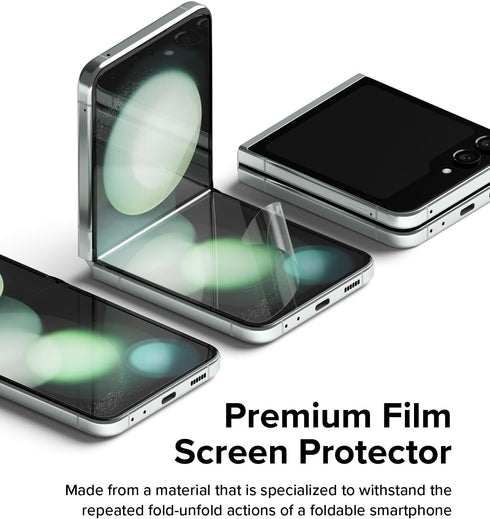 Samsung Galaxy Z Flip 5 Screen Protector - Ringke Dual Easy Film, 4-Layer Protection, HD Clear, Self-Healing, 2 Pack.