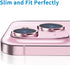 Pink Camera Lens Protector for iPhone 15 & 15 Plus - Anti-Scratch Tempered Glass, Shockproof Full Protection.