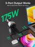 175W USB C Car Charger for iPhone 16, GaN PD3.1 140W+PD45W Super Fast Charging Adapter for iPhone 16 Pro Max