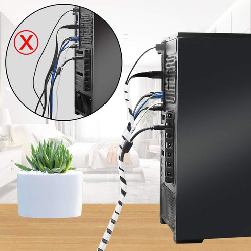 26Ft XHF 3/8" Clear Spiral Cable Wrap - 10mm Cord for Computer Electrical Wire Organizer Sleeve