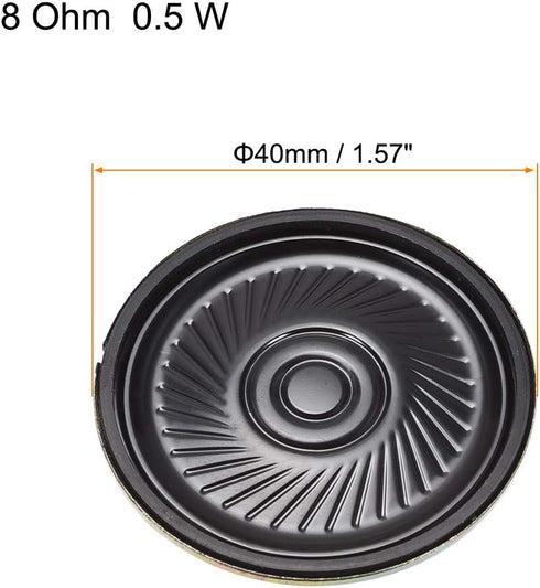 uxcell 0.5 W 8 Ohm DIY Magnetic Speaker 40mm Round-Shape Replacement Loudspeaker 2pcs