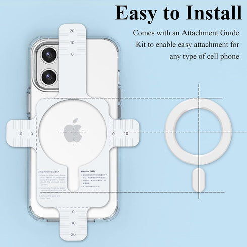 Universal MagSafe Ring, 2 PCS Magnetic Adapter Ring for Magsafe Accessories & Wireless Charging for iPhone 15/14/13