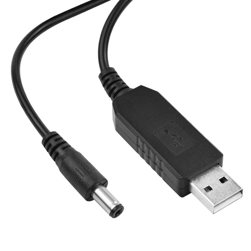 USB to 12V Adapter, 5V to 12V Step Up Cable Cord with DC Jack 5.5 x 2.1mm for Fan, Lamp, Keyboard, Router, Speakers