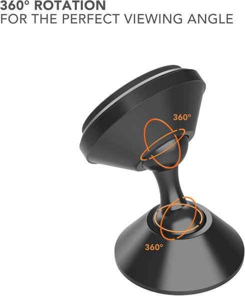 ROKFORM Adjustable Magnetic Car Mount - 360 Degree Swivel, Aluminum Dashboard Phone Mount for Truck, Car, Van