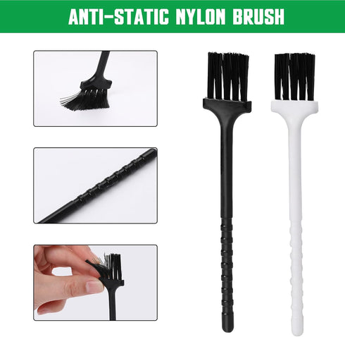 2PCS Keycap Puller and Switch Puller with 2PCS Keyboard Brush, Mechanical Keyboard Cleaning Tool
