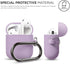 elago Silicone Case with Keychain for Apple AirPods Case 1 & 2, Front LED Visible, Supports Wireless Charging, Lavender