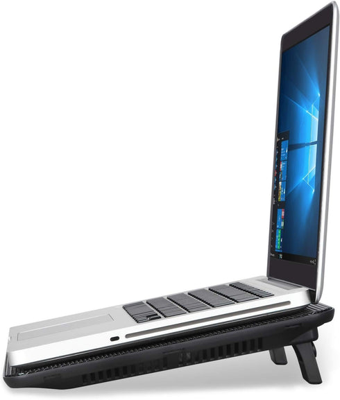 Laptop Cooling Pad, Coolertek Portable Slim Quiet Stand with 2 Blue LED Fans, Fits 11-14 Inch