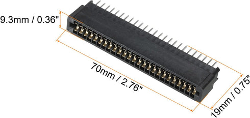 50 2.54mm PATIKIL Card Edge Connector Black Socket Straight Connection Pin Pitch for PCB Circuit Board, Game Console