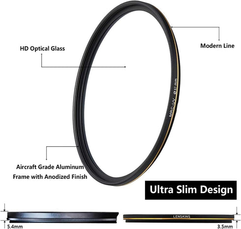 67mm UV Protective Filter, 16-Layer Multi-Resistant Nano Coated, Ultra Slim, German Optics, Weather-Sealed, HD Clear Glass Ultra Violet Filter, Camera Lens Protector with Lens Cloth