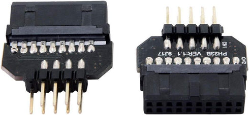 chenyang 2 Pack USB 2.0 Front Panel Header 9/10Pin Male/Female to 19/20Pin Connector Adapter