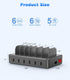 CREATIVE DESIGN 50W Charging Station, 6 Port Multiple USB Charger Station with 6 Cables for iPhone, iPad, Kindle, and