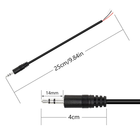 RIIEYOCA 4 Pack 3.5mm Male Plug to Bare Wire Stereo Audio Cable, 1/8" TRS 3 Pole Mono Male Plug to Open End Audio Cable