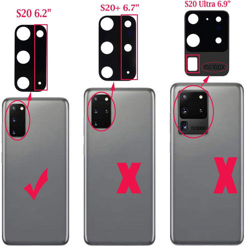 Ubrokeifixit Galaxy S20 Back Rear Camera Glass Lens Cover Replacement for Samsung Galaxy S20 6.2" G980, S20 5G G981,