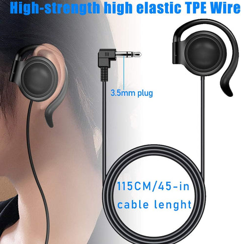 EXMAX Wired Single Headphones 3.5mm: Left-Side Earphone One Ear Ear-Hook Headphone for EXD-101 ATG-100T