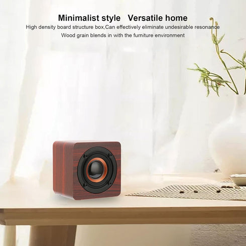 Heayzoki Wooden Retro Bluetooth Speaker, Vintage Bamboo Wood Home Audio Speakers with Subwoofer, Mahogany Grain