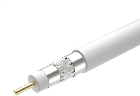 Postta Coaxial Cable (6 Feet), Triple Shielded Digital RG6 Antenna Cable with F-Male Connector Pin, White