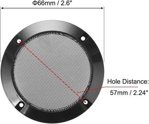 uxcell 2pcs 2" Speaker Grill Mesh Decorative Circle Woofer Guard Protector Cover Parts Black