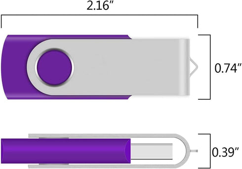 USB Flash Drive 8GB, 10 Pack Thumb Drives USB 2.0 Bulk Swivel Jump Drive with LED Indicator for Data Storage
