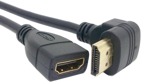 chenyang HDMI Extension Cable, HDMI 1.4 Male to Female 90 Degree UP Angled, 0.5m