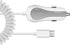 Cellet Micro-USB Car Charger with Built-in Coiled 4ft Long Micro USB Cable (Fast Charging 2.4 Amp)