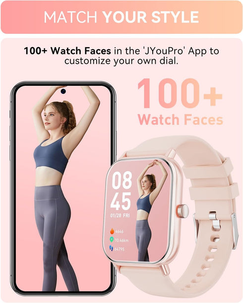 Smart Watch (Answer/Make Calls), 2024 Newest 1.85" for Men Women, IP67 Waterproof, 100+ Sports Modes, Fitness Tracker