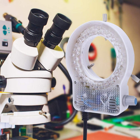 60LED Adjustable Brightness Microscope Ring Light Lamp Illuminator for Stereo Scope Microscope Supplier with Dimmer US