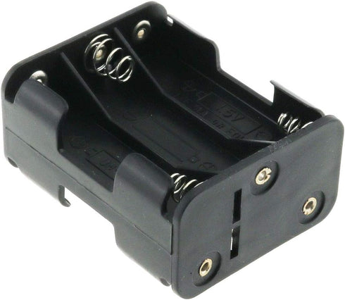 E-outstanding AA Battery Holder 2 Set, 6x1.5V Black Thicken Case Box with Wired Battery Clip