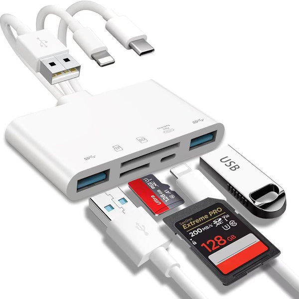 MiaoYfei USB OTG Adapter & SD Card Reader, 5-in-1 Memory Card Reader, USB