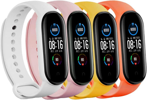 LeongLzt Replacement Straps for Xiaomi Mi 5/6/7 & Amazfit Band 5/6 - Soft, Flexible Silicone for Men & Women