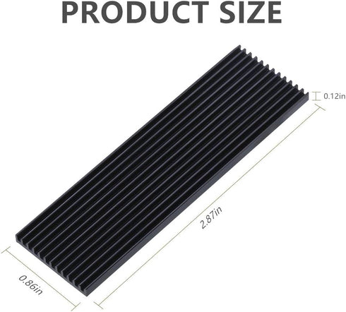 2 Pack M.2 NVMe Aluminum Heatsinks Cooler with Nano Silicone Thermal Pad