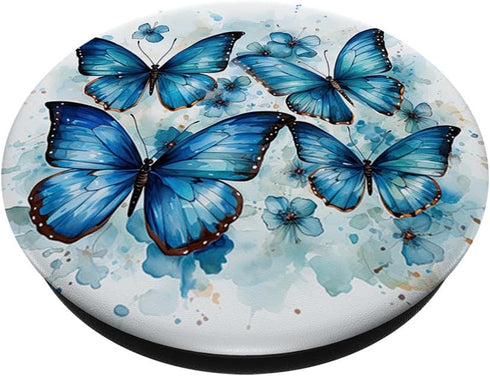 Butterfly Aesthetic PopSockets Swappable PopGrip with Nature Blue Butterflies