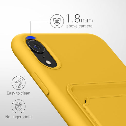 kwmobile Case Compatible with Apple iPhone XR, TPU Phone Cover with Credit Card Holder - Radiant Yellow