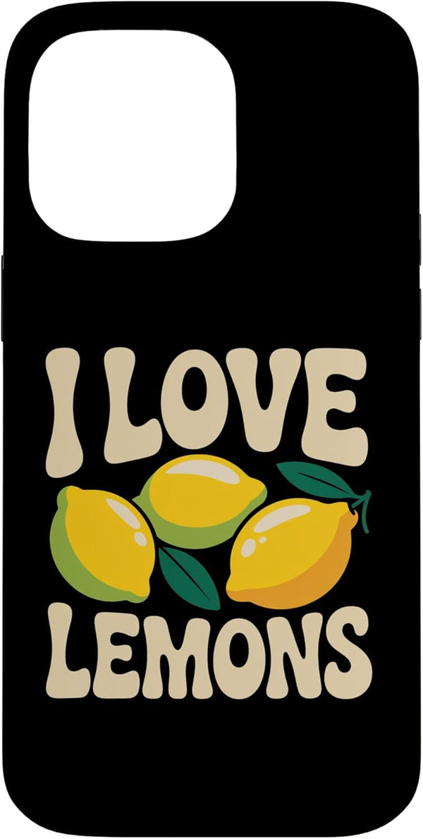 Lemon Fruit Citrus Lover Enthusiasts I Love Lemons Citrus Yellow Fruit Fun Case for iPhone 14 Pro