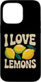 Lemon Fruit Citrus Lover Enthusiasts I Love Lemons Citrus Yellow Fruit Fun Case for iPhone 14 Pro