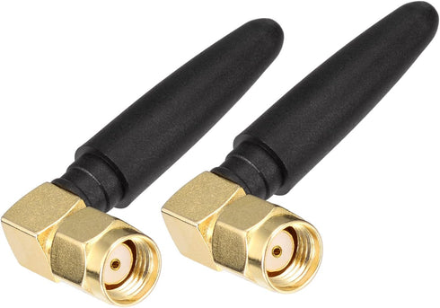 Eightwood Compact WiFi Antenna, 2.4GHz 5GHz Dual Band RP-SMA Bluetooth Antennae Right Angle (2-Pack) for PC Network