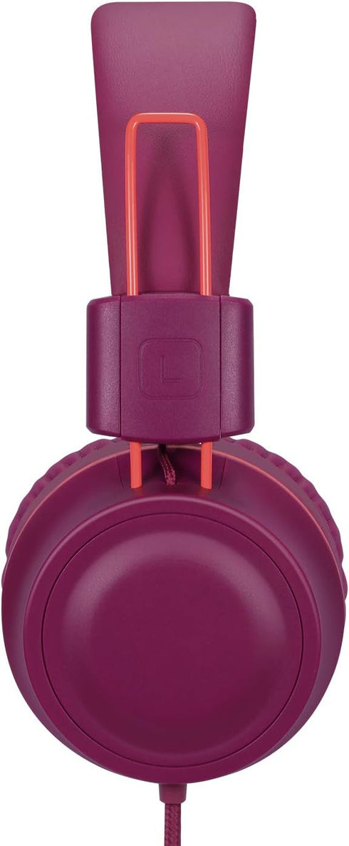 noot products Kids Headphones K33, Foldable Stereo Wired On-Ear Headset with 5ft Long Cord (Plum)