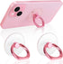 Pink Jsoerpay Clear Phone Ring Holder 2 Pack | Transparent Cell Phone Ring Grip 360°Rotation Finger Ring Stand,