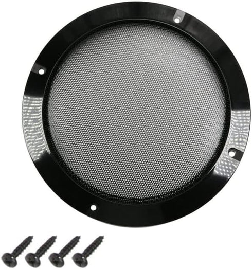 Fielect 6.5" Speaker Grill Mesh, Decorative Circle Subwoofer Guard Protector Cover, Black Metal Trim