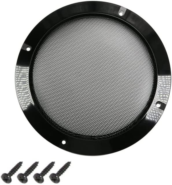 Fielect 6.5" Speaker Grill Mesh, Decorative Circle Subwoofer Guard Protector Cover, Black Metal Trim