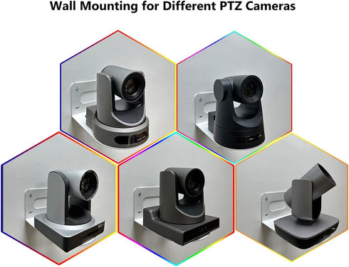 PTZ Camera Wall Mount Bracket, Solid Metal White Color Mounting Bracket for All Brands of PTZ Cameras