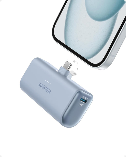 Anker iPhone 16 Portable Charger, Nano Power Bank with Built-in USB C Connector, 5,000mAh, 22.5W for iPhone 16/15 Series