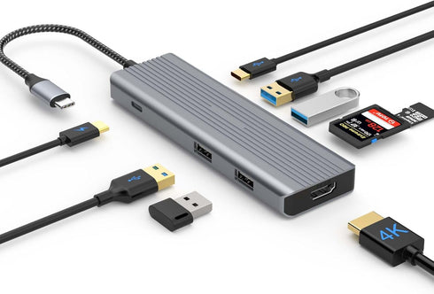 TOTU USB Hub, 9 in 1 USB C Docking Station for Type C
