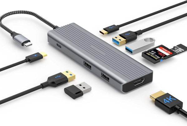 TOTU USB Hub, 9 in 1 USB C Docking Station for Type C