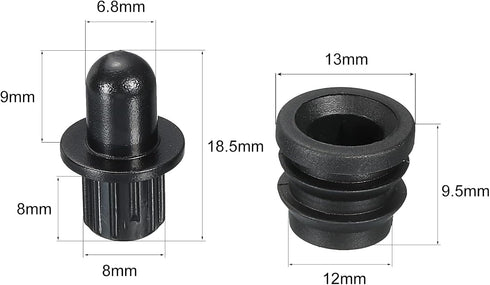 MECCANIXITY Speaker Grill Guides Plastic Black Dia 8mm for Speaker Parts Accessories Pack of 12